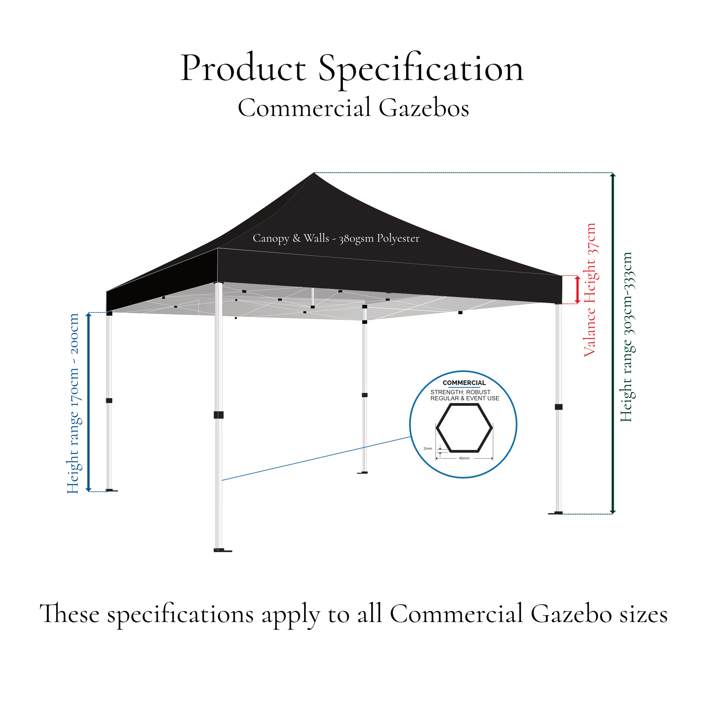 Commercial gazebo product specification