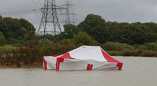 Gazebo damaged by storm