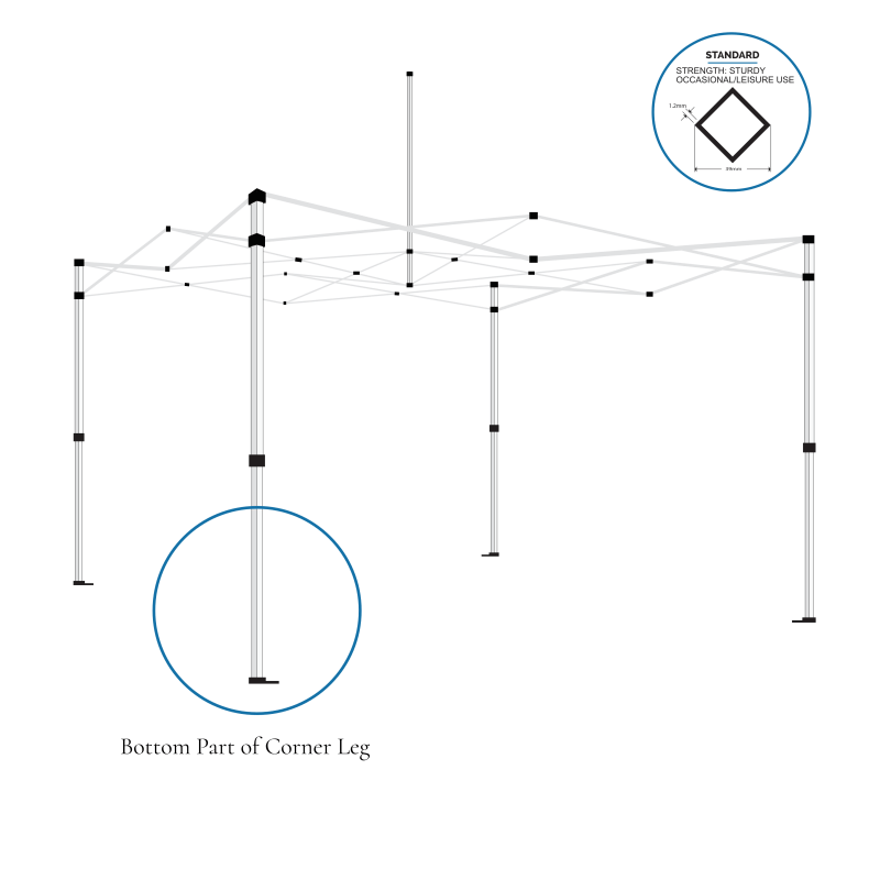 Gazebo spare parts-bottom part of corner leg