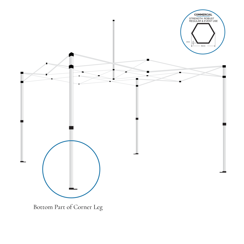 Gazebo spare parts - bottom part of middle leg