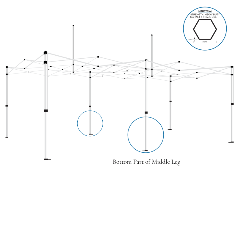 Gazebo spare parts - bottom middle leg