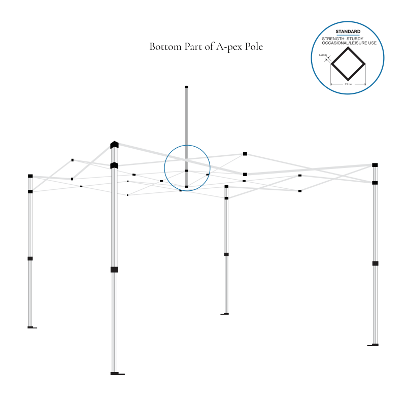 Gazebo spare parts-bottom part of a-pex pole