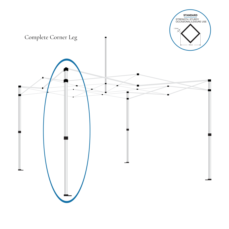 Gazebo spare parts-complete corner leg