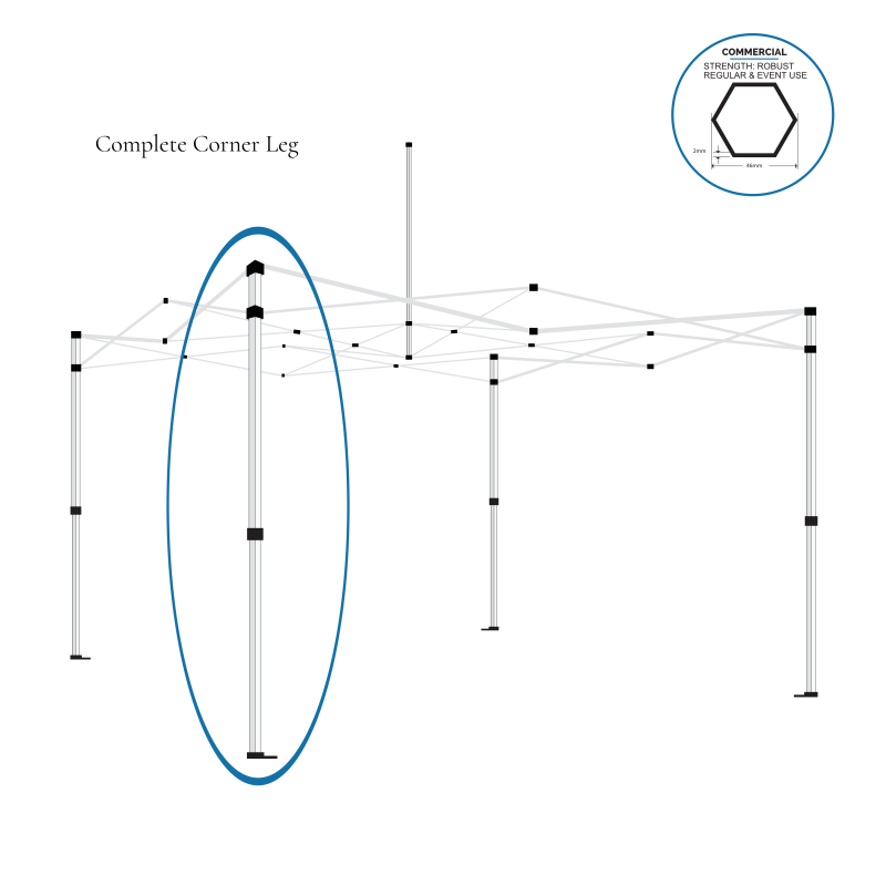 Gazebo spare parts - complete middle leg