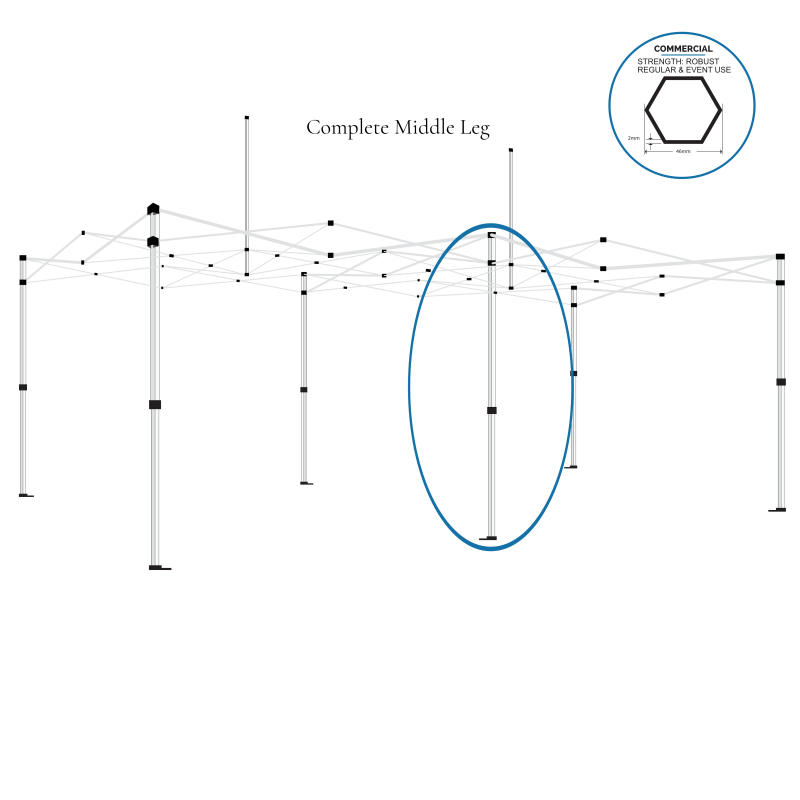 Gazebo spare parts - complete middle leg