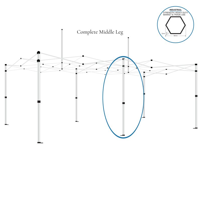 Gazebo spare parts - complete middle leg