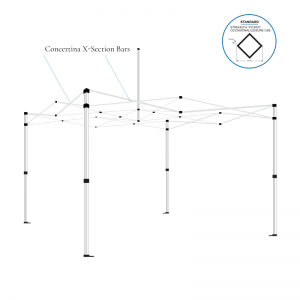 Concertina X-Section Bars for Standard Frame
