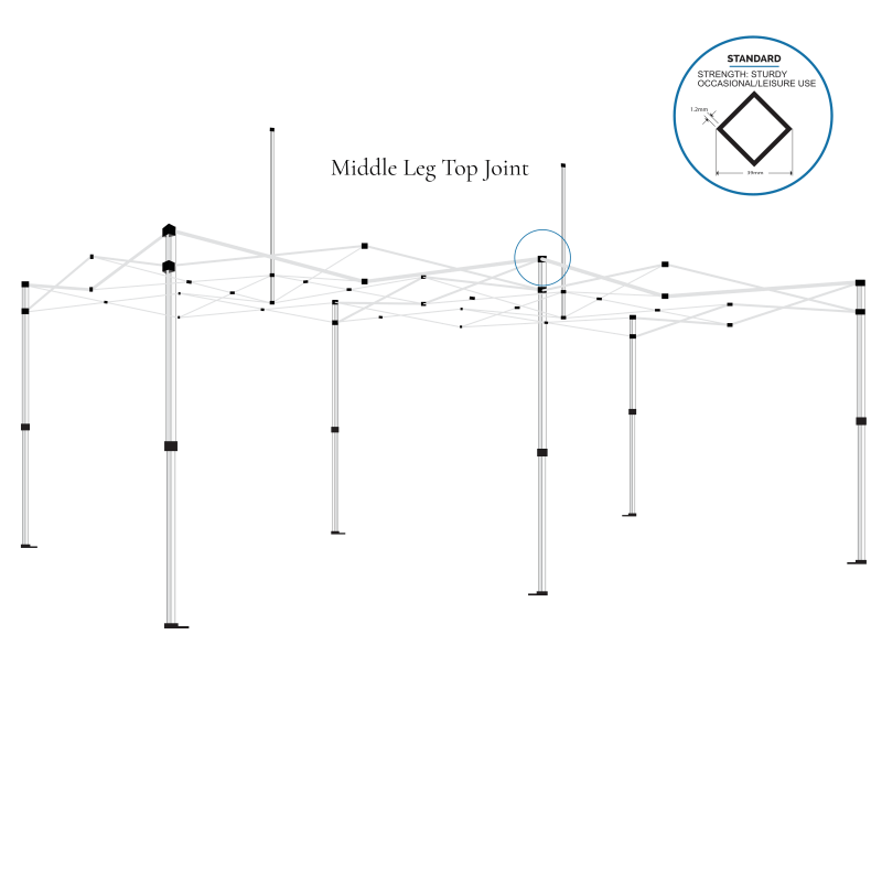 Gazebo spare parts- middle leg top joint