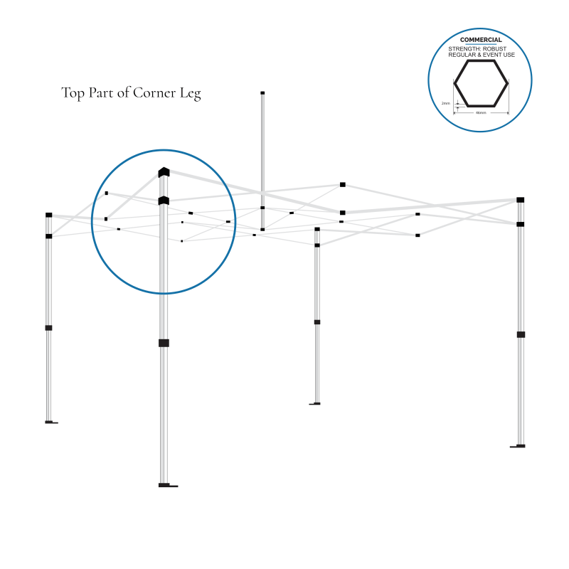Gazebo spare parts - top part of corner leg