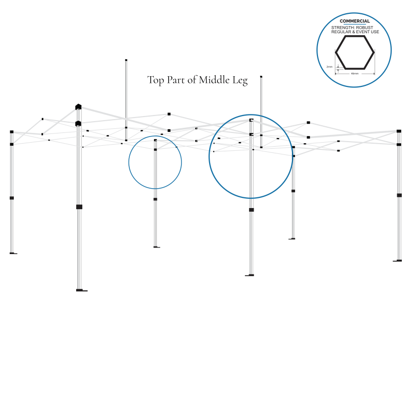 Gazebo spare parts - top part of middle leg