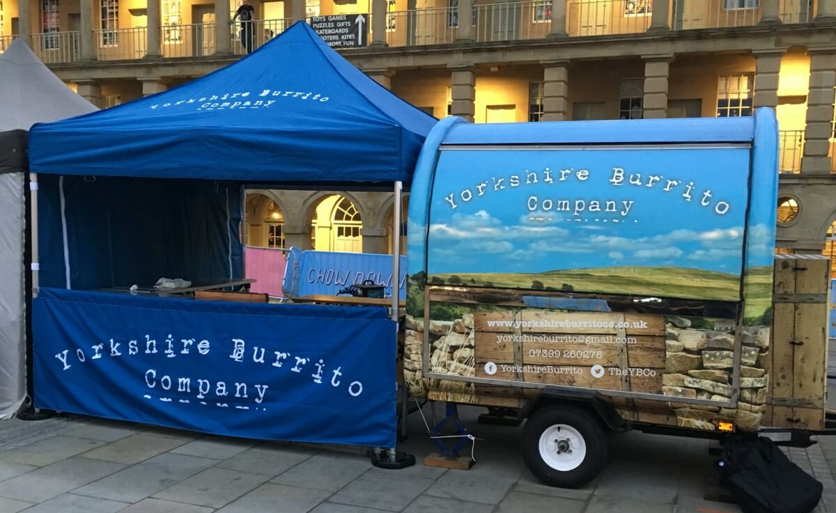 printed gazebo as a catering stand