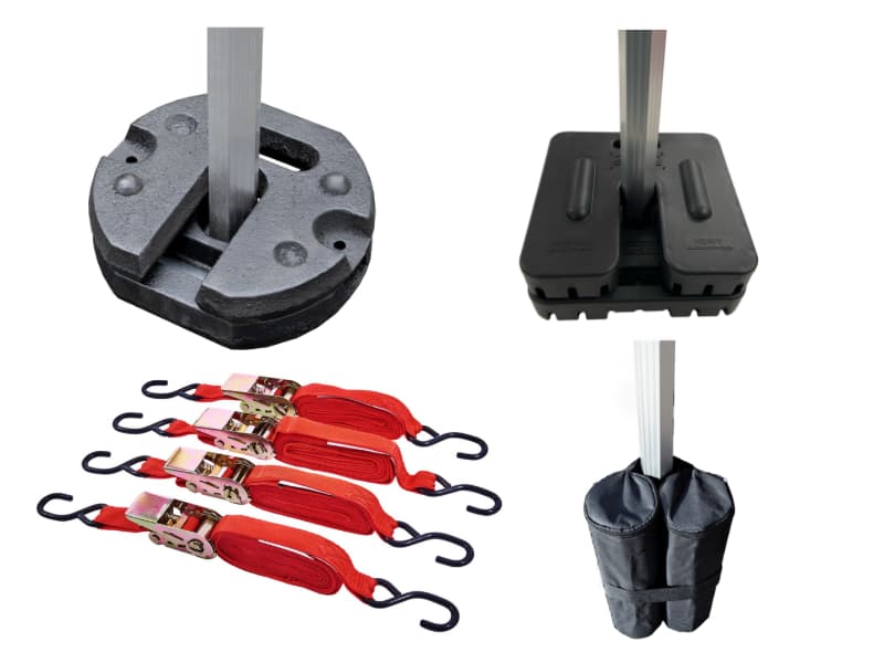 Gazebo weights, sandbags and tie down kits